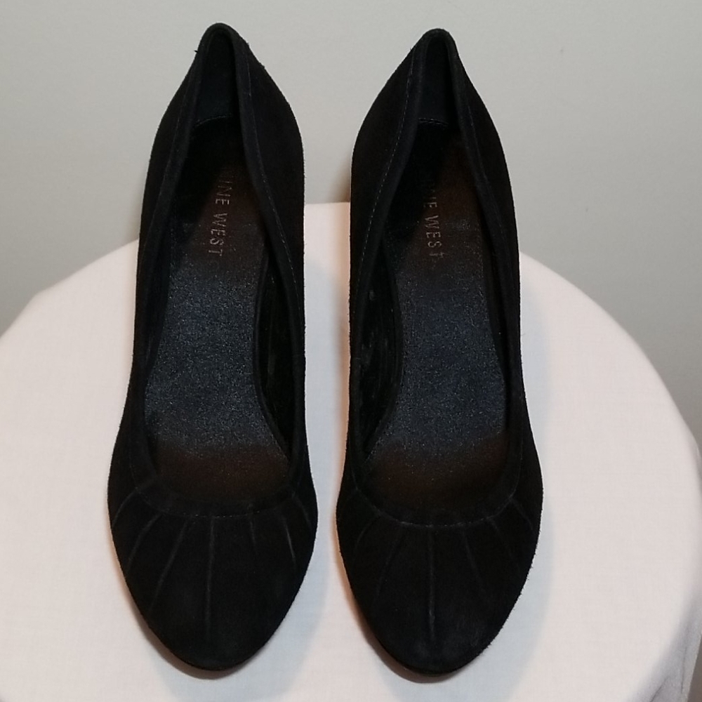 NINE WEST Black Suede 3.5" Heels Size 7.5